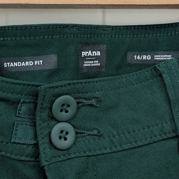 Prana Women's Stretch Zion Mid-Rise Forest Green Pant - Picture 3 of 11